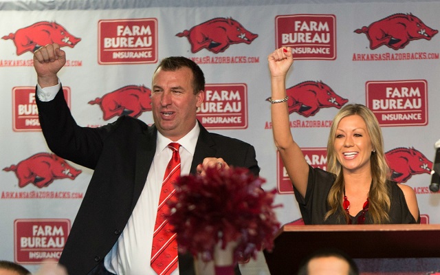 Bret Bielema and his wife