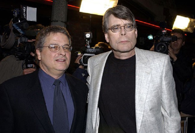 Lawrence Kasdan and Stephen King at Dreamcatcher premiere in March 2003