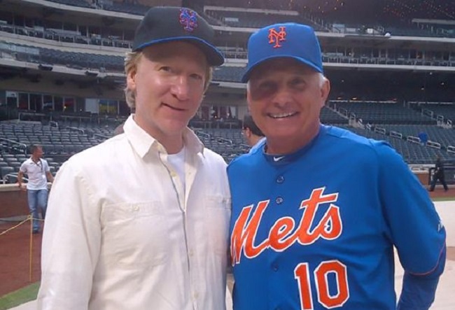 Mets’ part-owner Bill Maher with manager Terry Collins