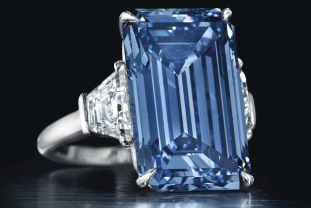 Oppenheimer Blue Diamond most expensive diamond to sell at auction Oppenheimer Blue Diamond
