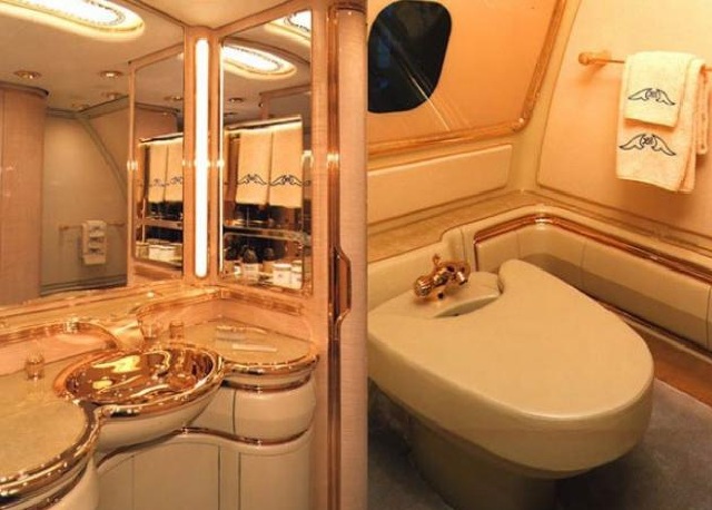 Toilet section of Sultan of Brunei's most expensive private jets