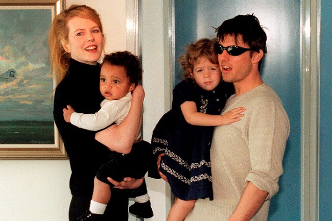 Tom Cruise and Nicole Kidman with Isabella and Connor in 1996