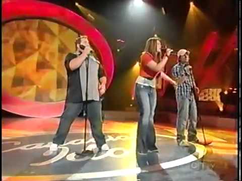 Melissa O'neil, Rex Goudie & Aaron Walpole performing in Canadian Idol Season 3