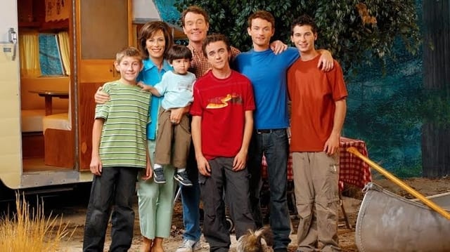 Erik Per Sullivan y la familia de Malcolm In The Middle en 2006