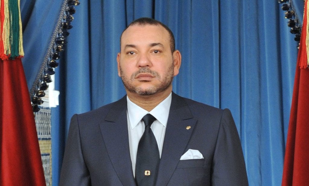 Morocco's King Mohammed VI delivers an a